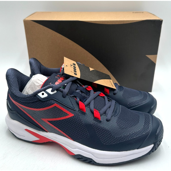 Diadora Trofeo 2 AG PKL NEW Men's Athletic Shoe Blue/Red/White US Size 8 - Picture 1 of 10